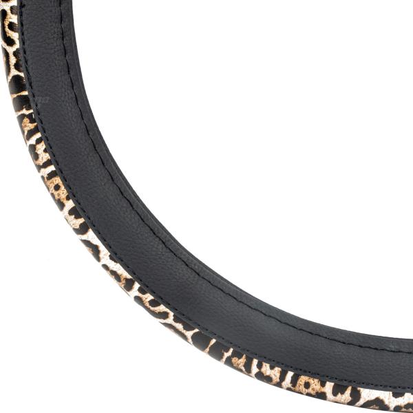 Xkeribom Lenkradbezug 37-38cm Lenkradschoner Lenkradschutz Leoparden Leopardenmuster